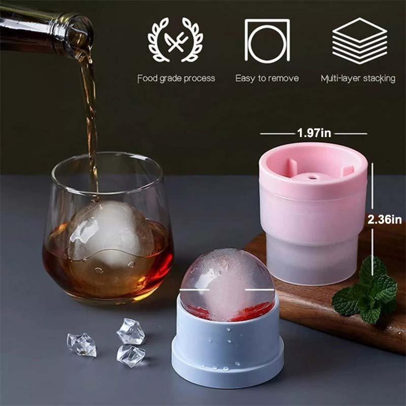 1-10X Large Ice Ball Maker Big Silicone Mold Sphere Whiskey Round Cube Mould DIY