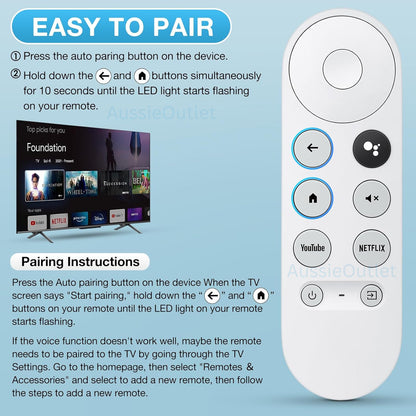 New G9N9N GZRNL For Chromecast 4K Google TV Voice Bluetooth IR Remote Control