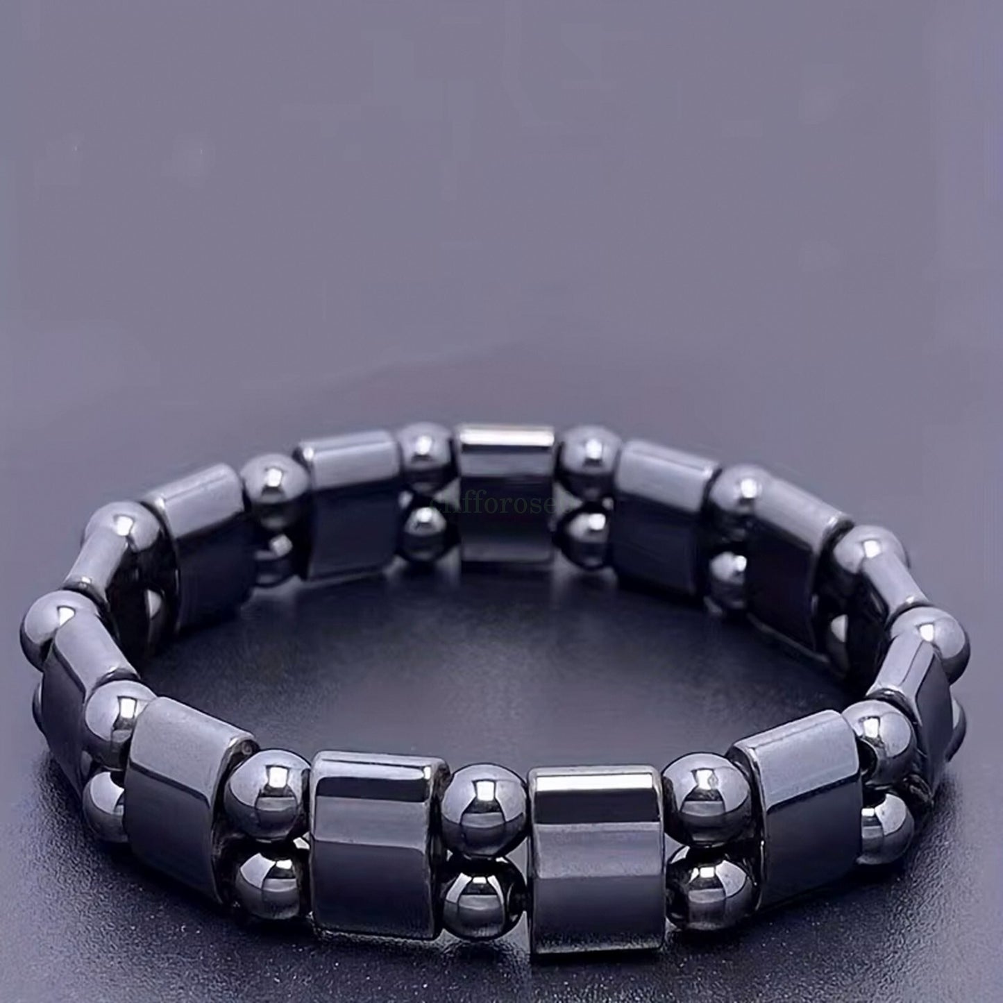2026 Magnetic Hematite Dual Beaded Bracelet Simple Style for Daily Fashion Wear
