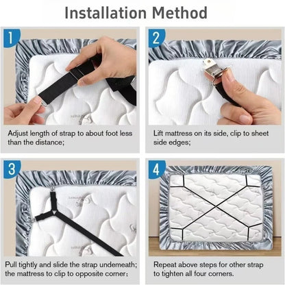Adjustable Bed Sheet Holder Straps | Crisscross Fasteners for Sheets & Covers