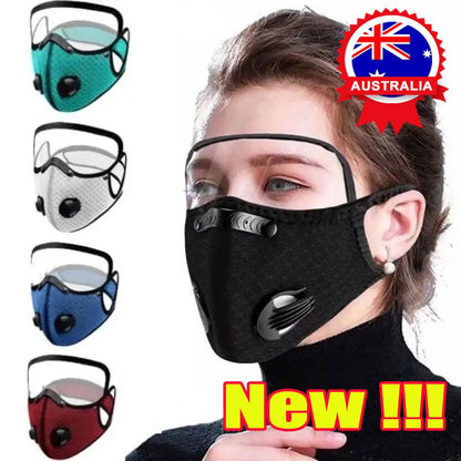 Reusable Carbon Filter Dust Mask with Adjustable Goggles, With 5-Layer Filter CF