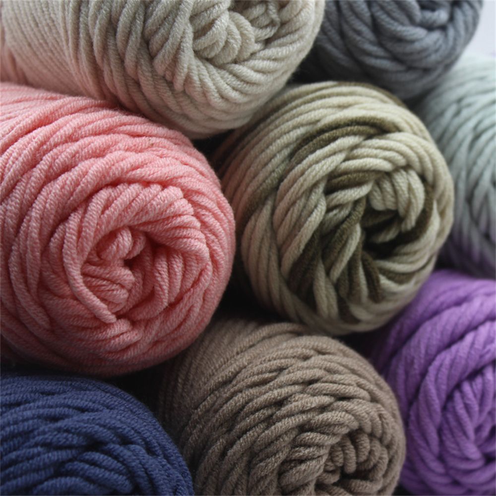 DIY Knitting 100g Soft Milk Cotton Yarn Woolen Yarn 8 Ply Thread Chunky Crochet
