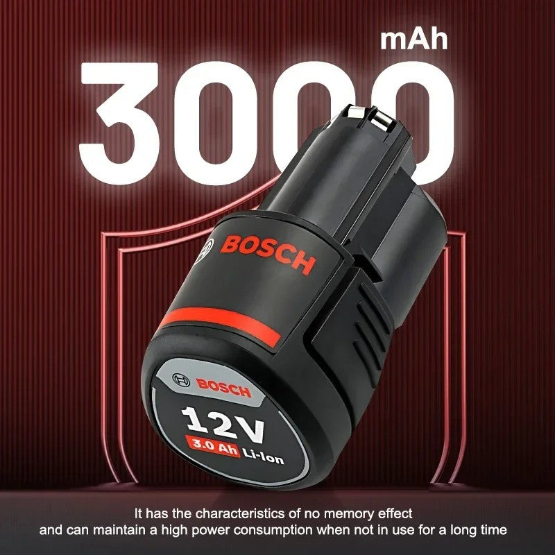 Original 3.0Ah 12V battery, 3000mAh BAT411 Lithium ion Rechargeable – Compatible with Bosch
