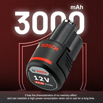Original 3.0Ah 12V battery, 3000mAh BAT411 Lithium ion Rechargeable – Compatible with Bosch