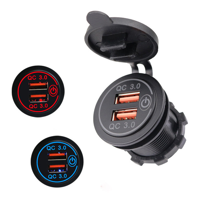 1× Car Dual USB 12V-24V Charger Quick Charge QC 3.0 Socket Power Outlet AU STOCK
