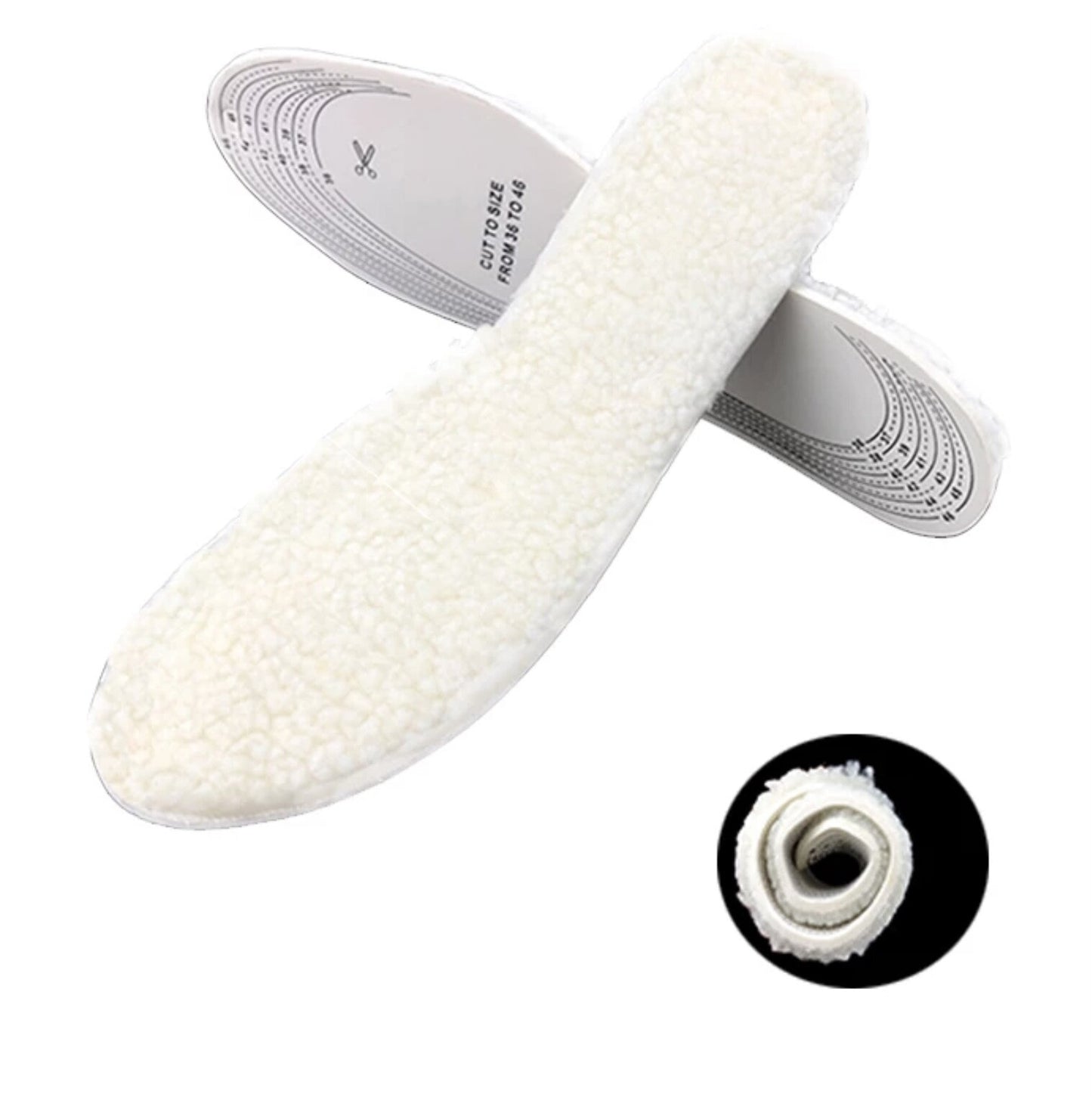 1 Pair Unisex Comfortable Soft Wool Warm Fur Insoles Pads Feet Inserts