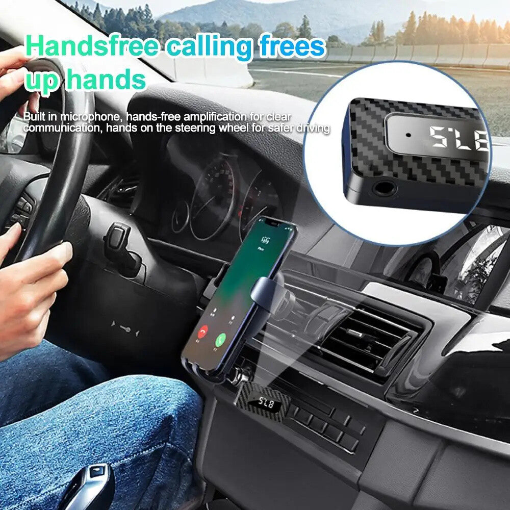 USB Car Bluetooth 5.3 FM Transmitter USB Audio Adapter Hands- Calling 3.5mm OZ
