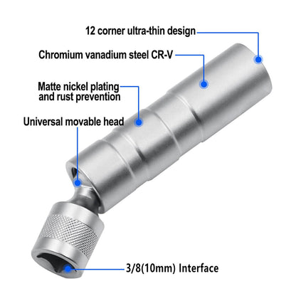 Magnetic Spark Plug Socket Wrench 14mm 16mm Removal Tool Thin Joint Wall Sockets