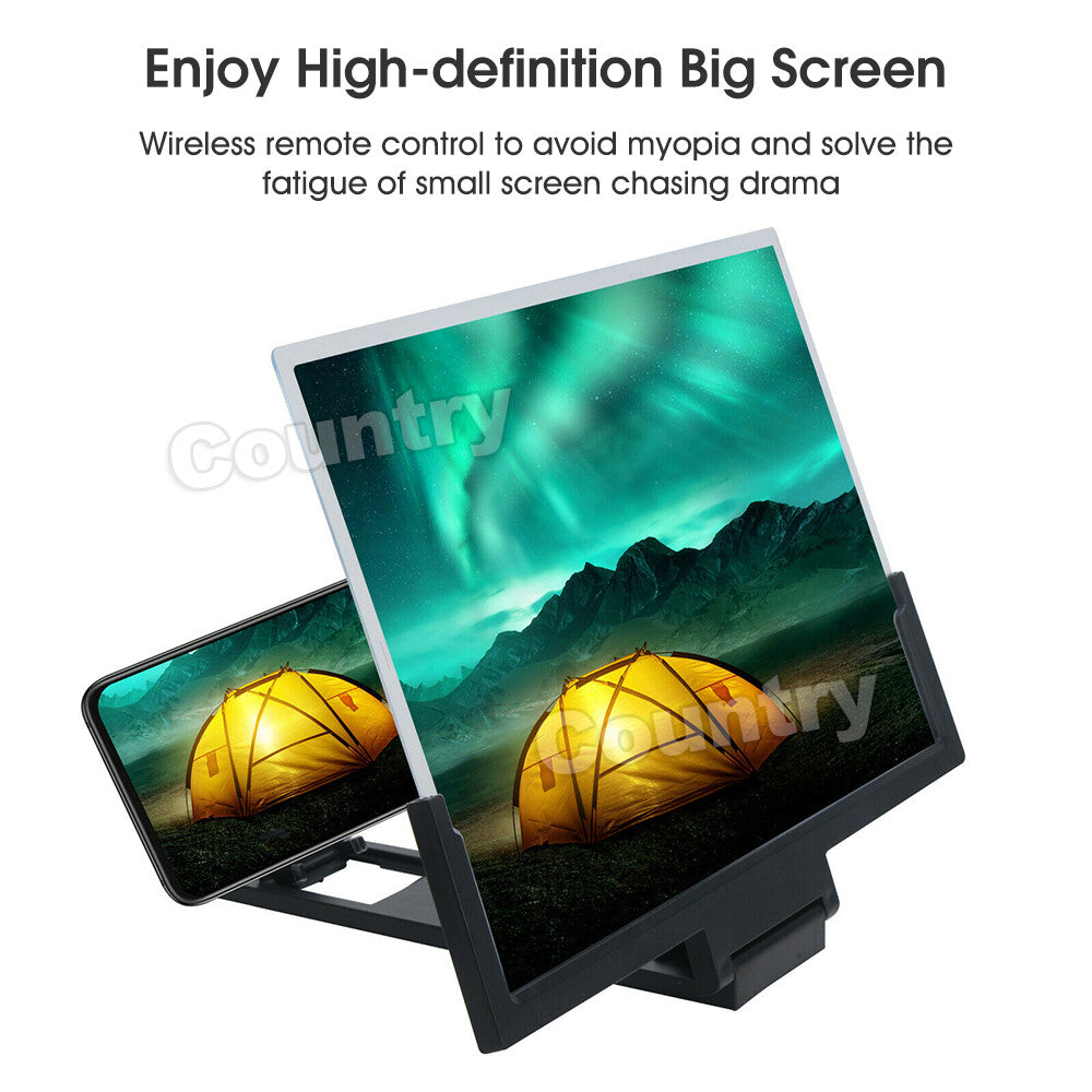 14'' Folding Mobile Phone Screen Magnifier 3D HD Amplifier Stand Bracket Enlarge