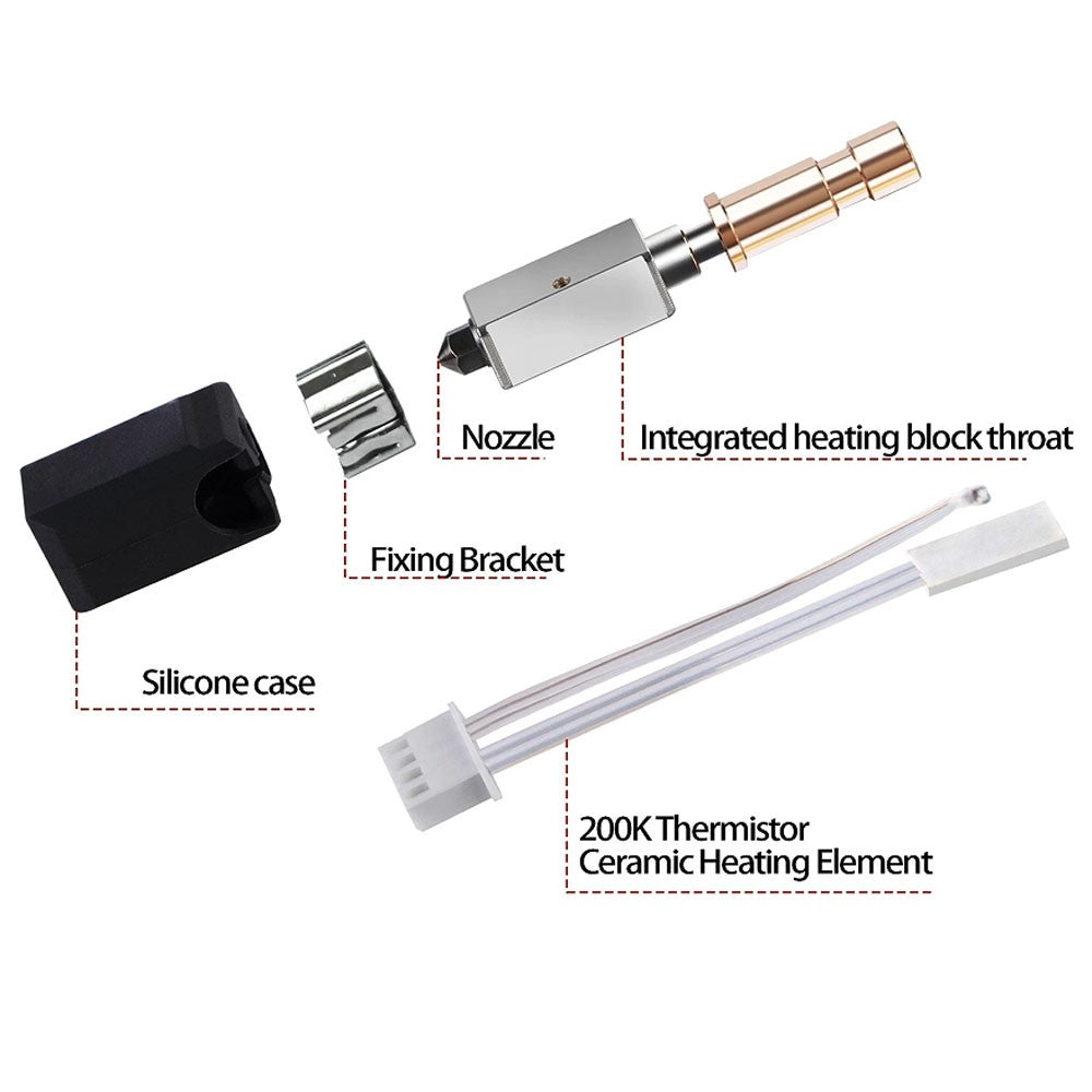 Upgraded For Anycubic Kobra S1/S1 Combo Hotend + 0.4 Hardened Steel Nozzle