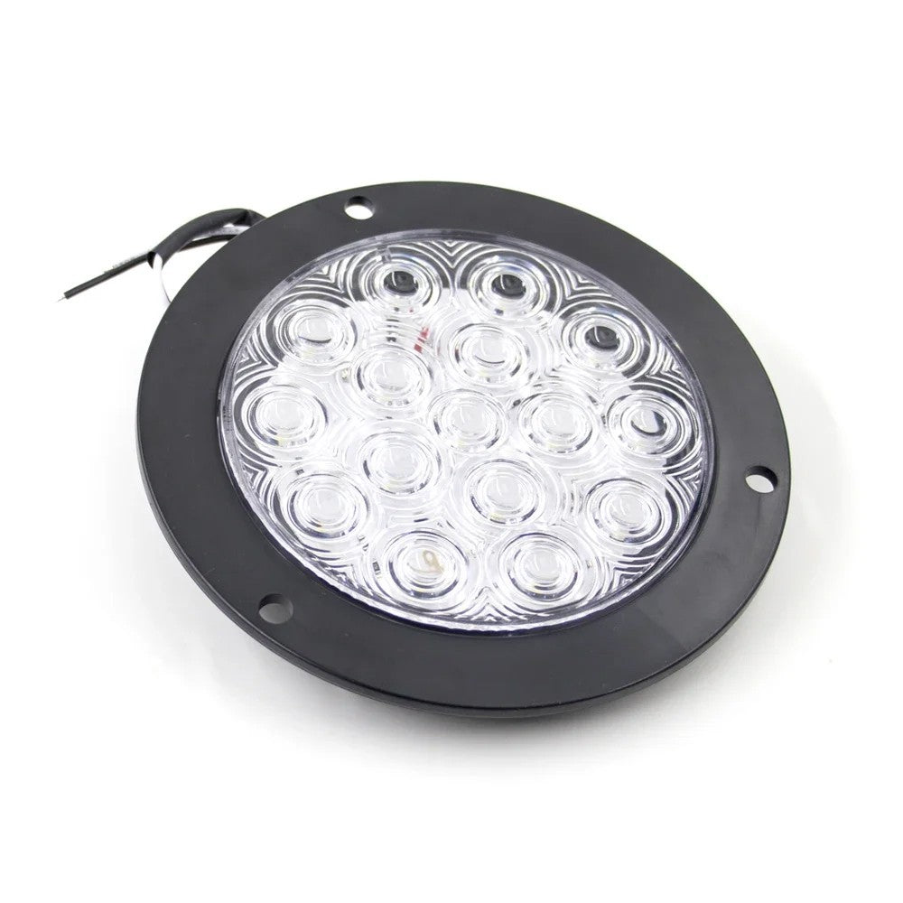 2 x 136mm White LED Round Reverse Lights 12V 24V Tail Lamp Truck Trailer Caravan