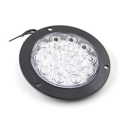 2 x 136mm White LED Round Reverse Lights 12V 24V Tail Lamp Truck Trailer Caravan
