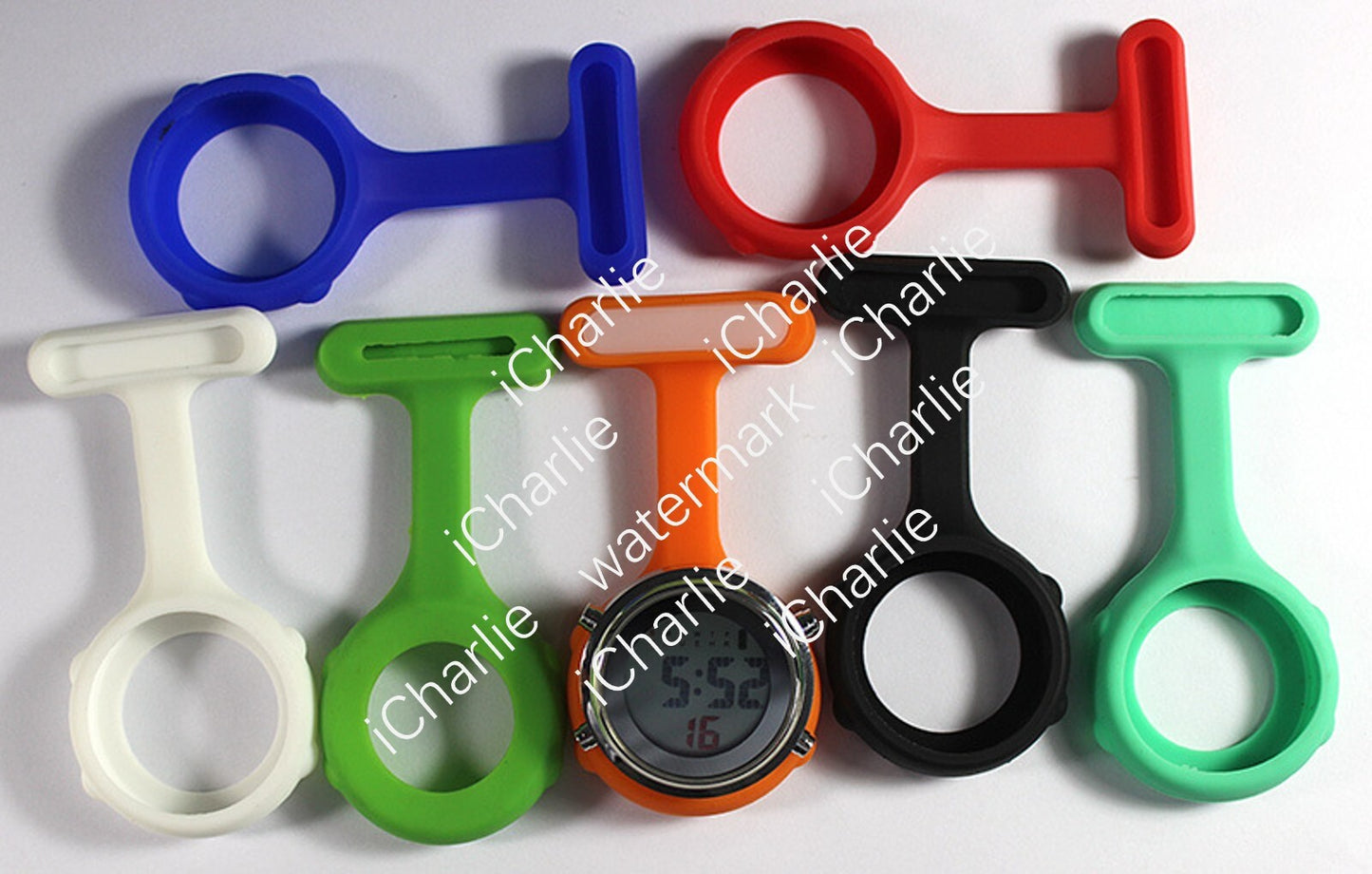 Electric Multi-function Digital Silicone Nurse Watch Brooch Pocket Medical Fob