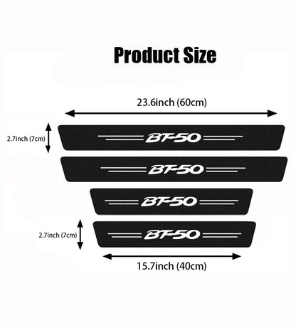 4pcs Compatible with Mazda BT-50 Car Door Sill plate Scuff Carbon Fiber Sticker Protector