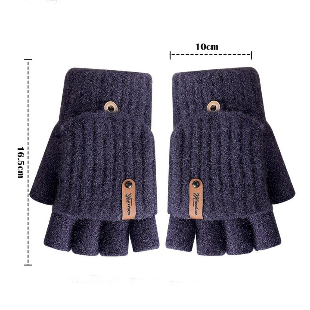 Thicken Plush Mittens Thermal Fingerless Gloves Half-finger Gloves  Winter