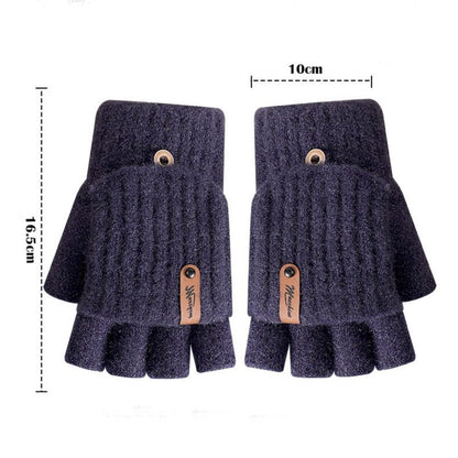 Thicken Plush Mittens Thermal Fingerless Gloves Half-finger Gloves  Winter