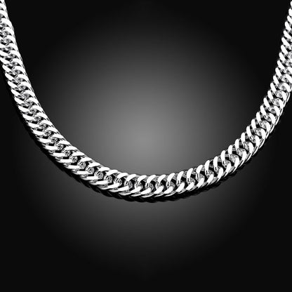 925 Sterling Silver Filled 10MM Classic Solid Curb Chain Necklace 20" Stunning