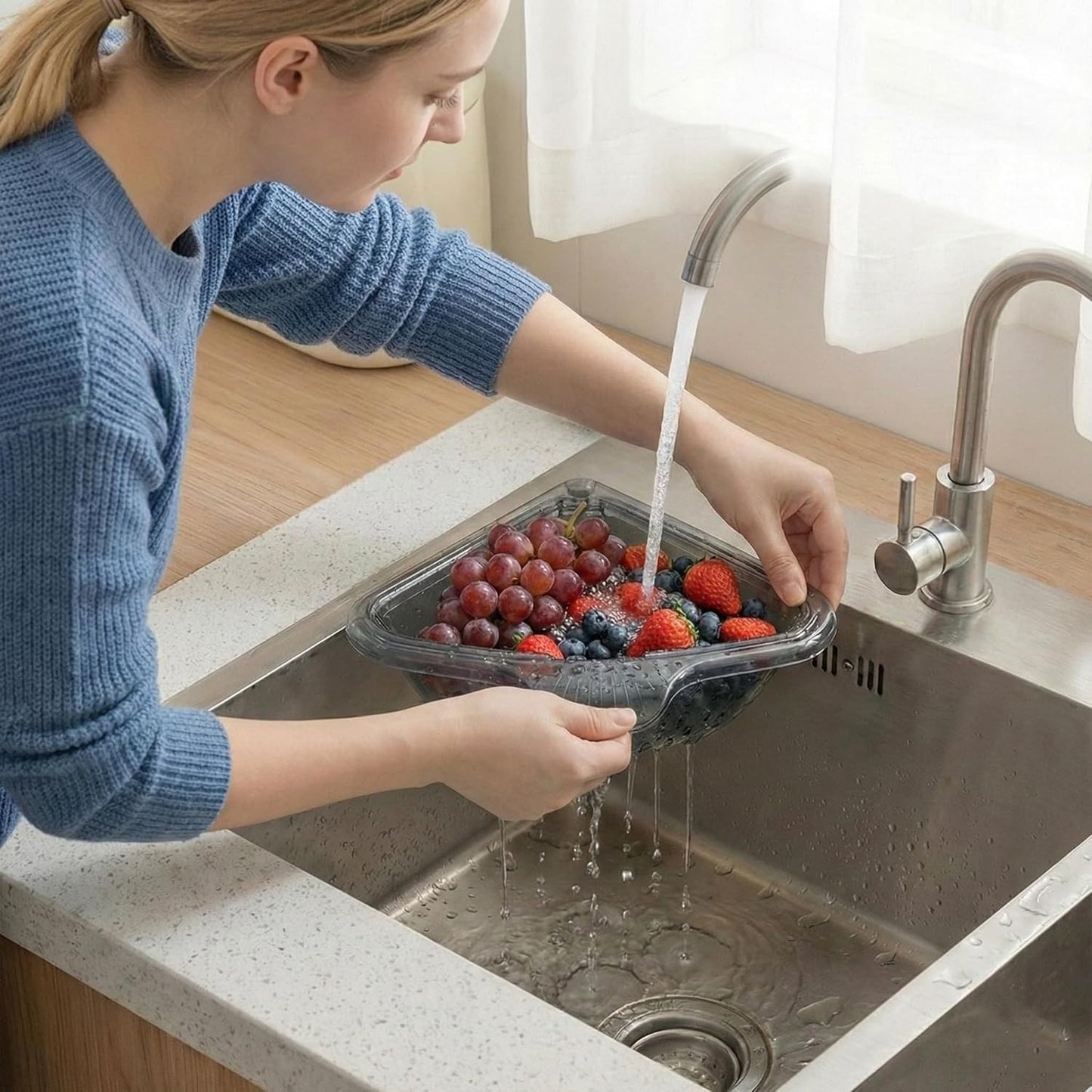 Triangular Magnetic Corner For Sink Strainer Basket Touchless Kitchen Drain