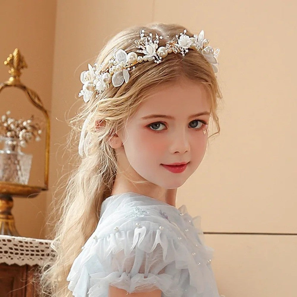 Imitated Pearl Kids Flower Crown Head Hoop  Girls Adult Hair accessories