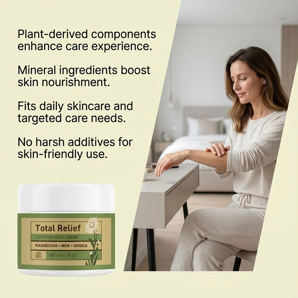 Total Relief Magnesiums Cream Lotion Soothes Nerves Gentle Hydrating for Healthy