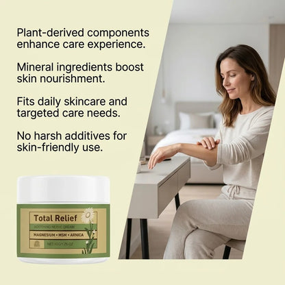 Total Relief Magnesiums Cream Lotion Soothes Nerves Gentle Hydrating for Healthy