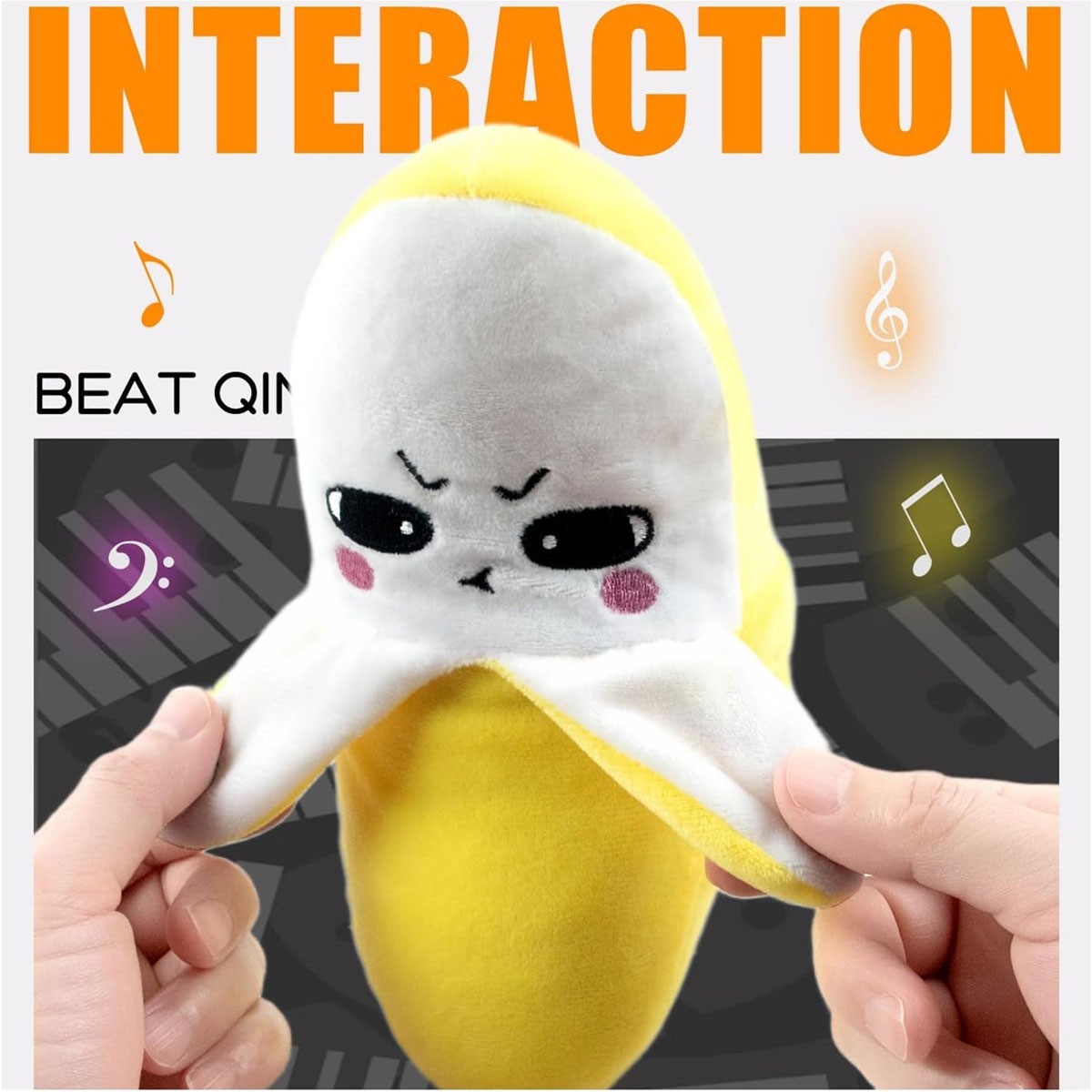 2026 Interactive Musical Toy Fruit Sensing Beat Piano Ragdoll Musical Doll Gifts