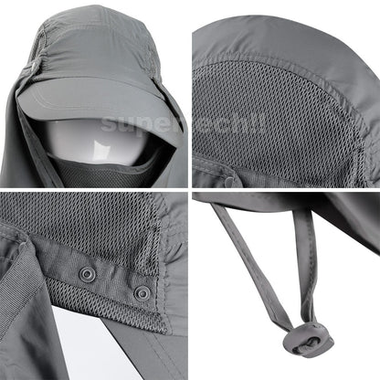 Mens Neck Flap Hat Wide Brim Cap Face Unisex Hiking Fishing UV Sun Protection