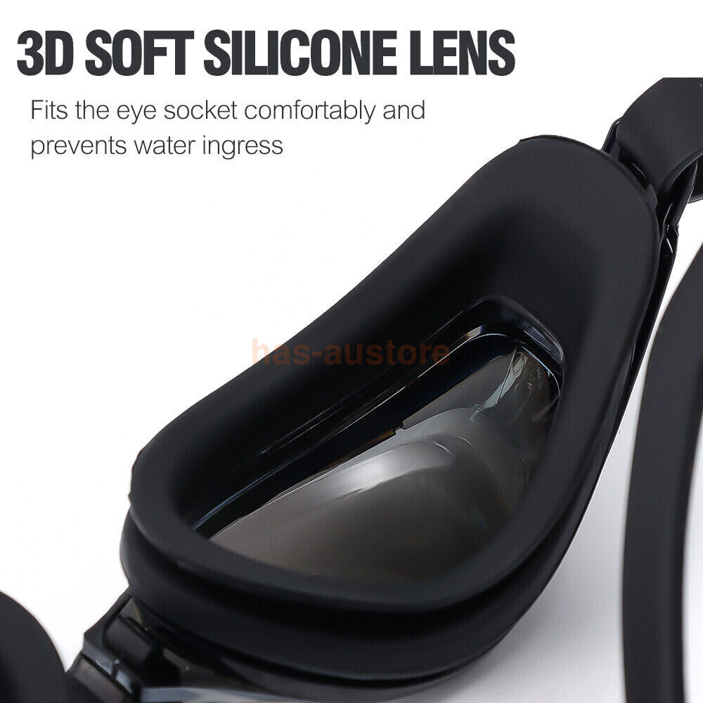 Prescription Swimming Goggles Myopia Adult Kids Quality Anti-fog to -10.0 NEW AU