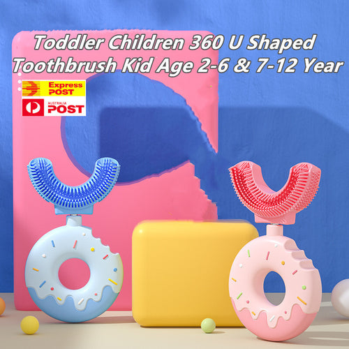 kids U-Shaped Children's Toothbrush Silicone 360°Thorough Clean Teeth Brush 2-12