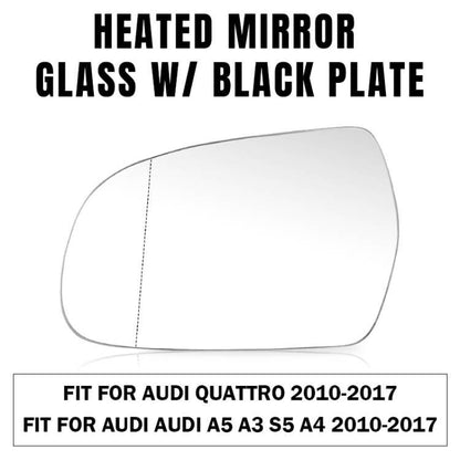Left Passenger Side Mirror Glass Heated w/ Base for Audi A3 A4 S4 A5 S5 Quattro