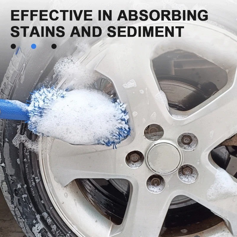 Car Microfibre Wheel Brush, Car Rims Brush Car Cleaning Wheel Cleaning Brush Car