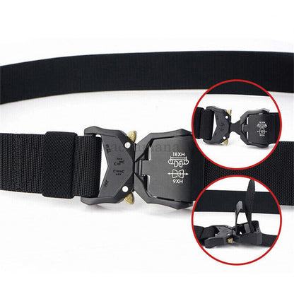 Mens Outdoor Tactical Belt Military Army Metal Buckle Heavy Duty Waistband AU🎁