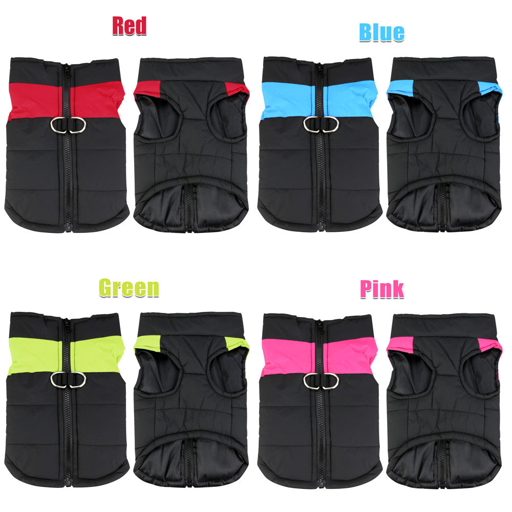 Large Dog jacket padded Pet Clothes windbreaker Warm waterproof Vest Winter Coat
