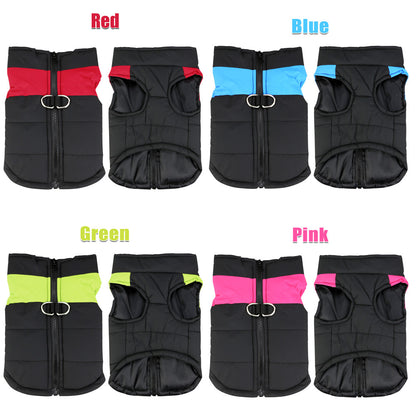 Large Dog jacket padded Pet Clothes windbreaker Warm waterproof Vest Winter Coat