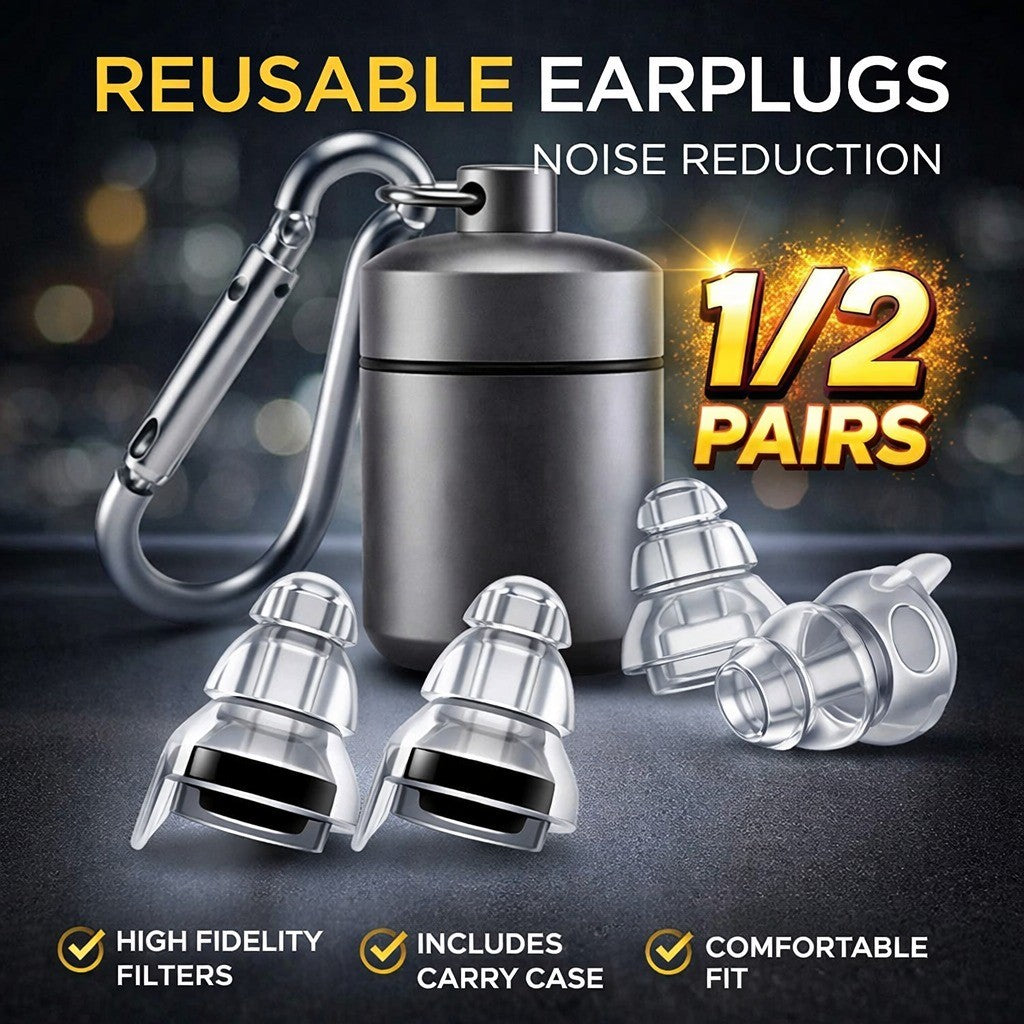 24dB High Fidelity Concert Earplugs Reusable Musicians Ear Plugs Music Festivals
