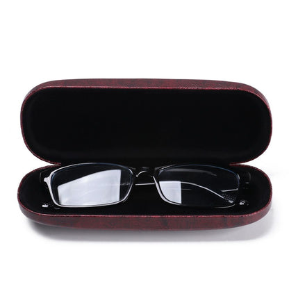 Hot Sale Leather Glasses Case For Men Waterproof Hard Frame Eyeglass Case Black