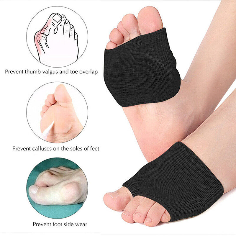 2x Gel Metatarsal Pads Sleeve Ball Of Foot Cushions Metatarsalgia Sore Forefoot