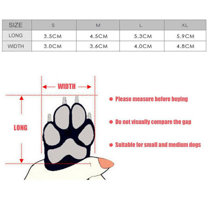 4Pcs Anti Slip Waterproof Protective Dog Shoes Rain Boots Pet Socks Booties New