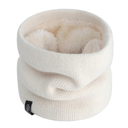 Neck Warmer Tube Winter Knitted Scarf Thermal Insulation Fleece Thick Knit Snood