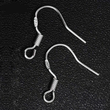 100pcs 925 Sterling Silver Hooks Hypoallergenic Ear Wires DIY Earrings Jewelry