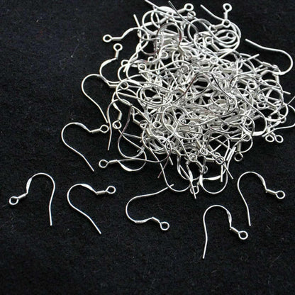 100pcs 925 Sterling Silver Hooks Hypoallergenic Ear Wires DIY Earrings Jewelry