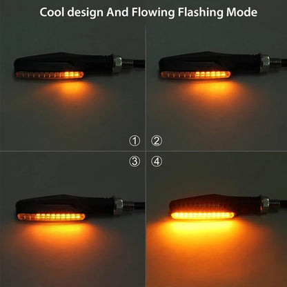LED Sequential Motorcycle Indicators Flowing Turn Signals Motorbike Blinkers 12V
