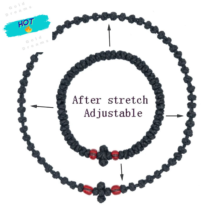 Adjustable Greek Orthodox Wristchain Christian Prayer Bracelet Handwoven Unisex