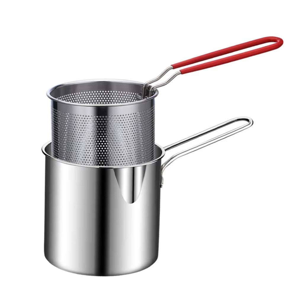 Stainless Steel Deep Fryer With Frying Basket Multifunctional Small Pot Kitchen Specific Frying Chicken And Other Cooking Tools