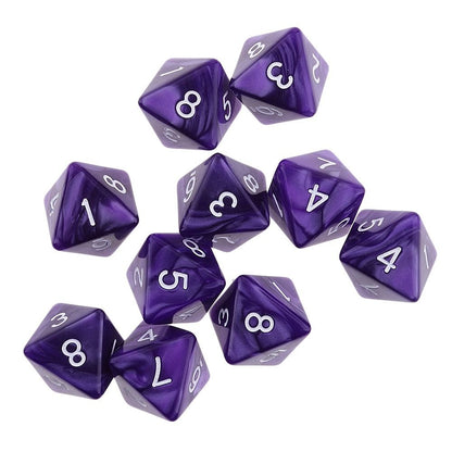 10Pcs/set 8-sided Polyhedral Dice D8 Colored Game Dice DND Dice  TRPG DND