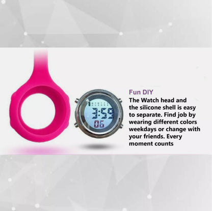 Electric Multi-function Digital Silicone Nurse Watch Brooch Pocket Medical Fob