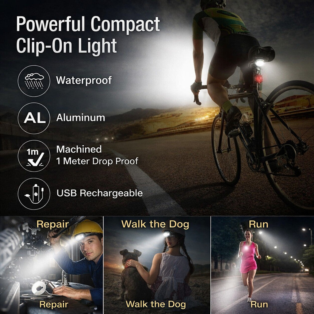 Rechargeable Bike Light Set LED Bicycle Lights Waterproof Headlight Front Rear