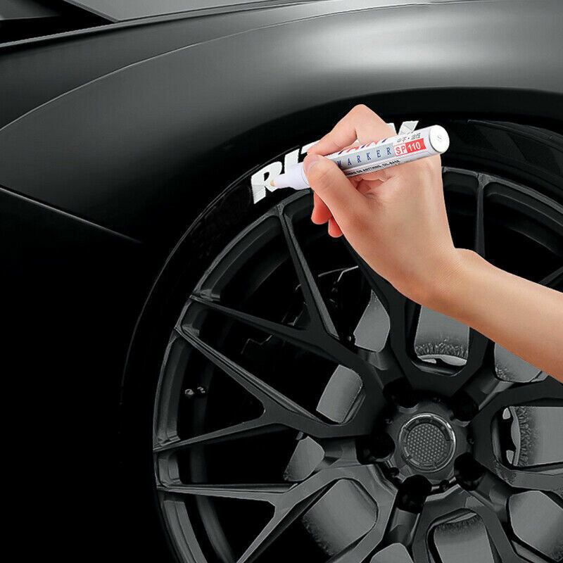 2X White Paint Pens Set Permanent Marker Pen For Car Rubber Tyre Waterproof