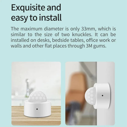 1-4PCS Tuya Zigbee Smart Mini PIR Motion Sensor Wireless Infrared Alarm Detector
