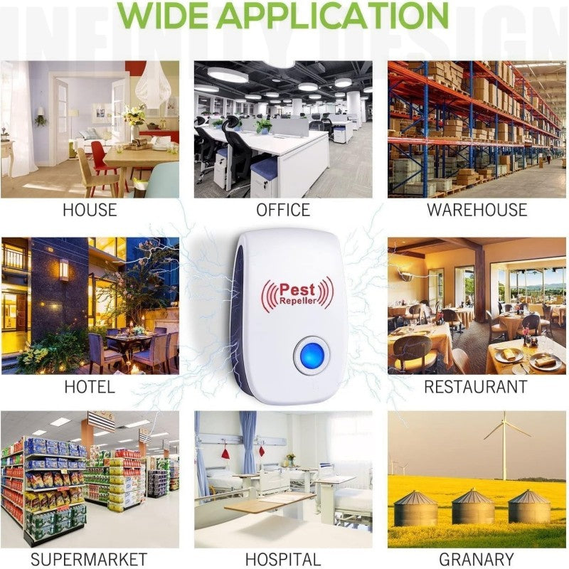 2/4 Pest Repeller Ultrasonic Electronic Mouse Rat Mosquito Insect Rodent Control